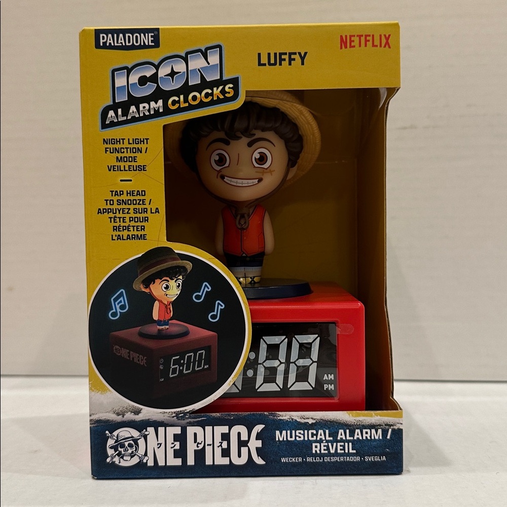 Paladone One Piece Luffy Icon Alarm Clock Anime Collectible Desk Clock NEW